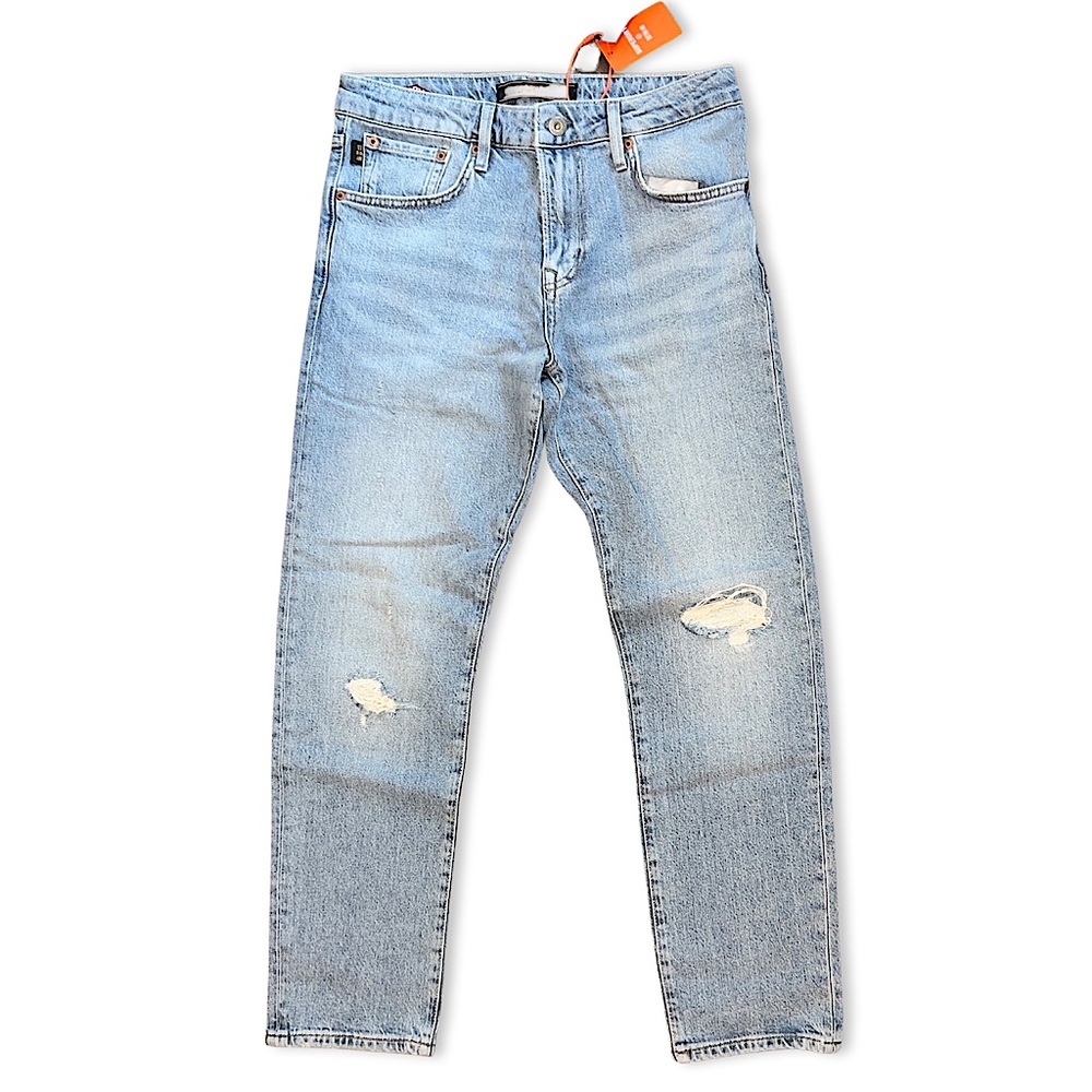 SuperDry Men’s Tailored Straight Jean in Beak Beat Up Blue - Picture 2 of 12